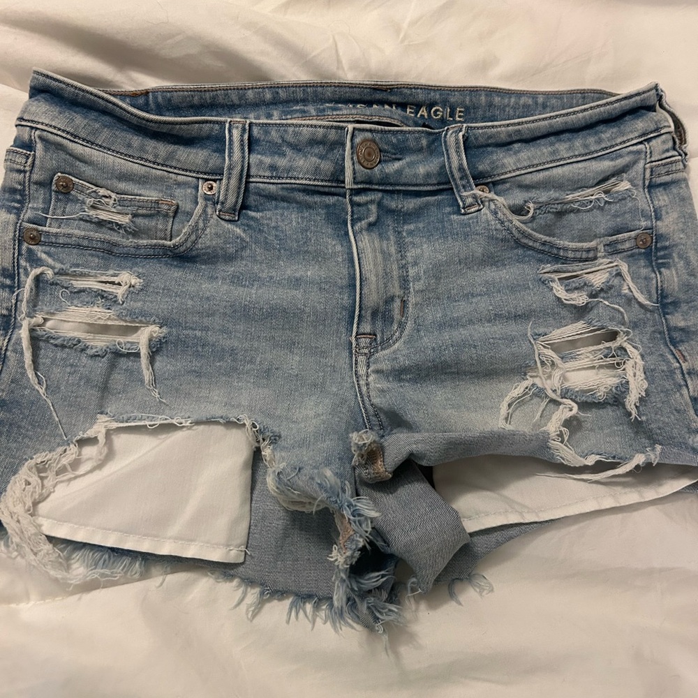 American Eagle Light Blue Denim Shorts